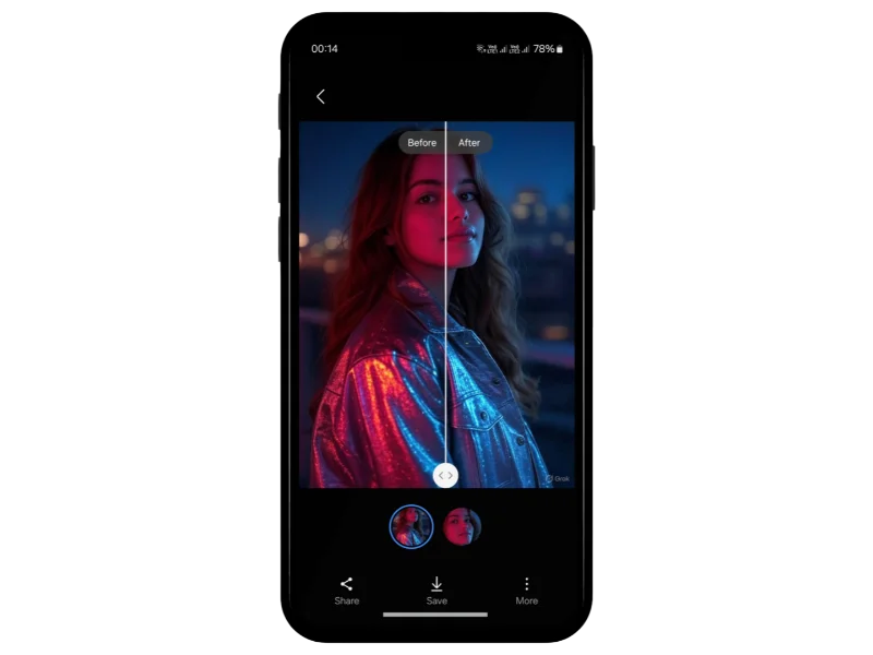 Image of editing a picture on Remini MOD APK