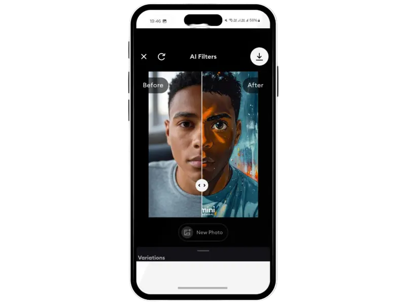 AI gaming filter image of Remini MOD APK
