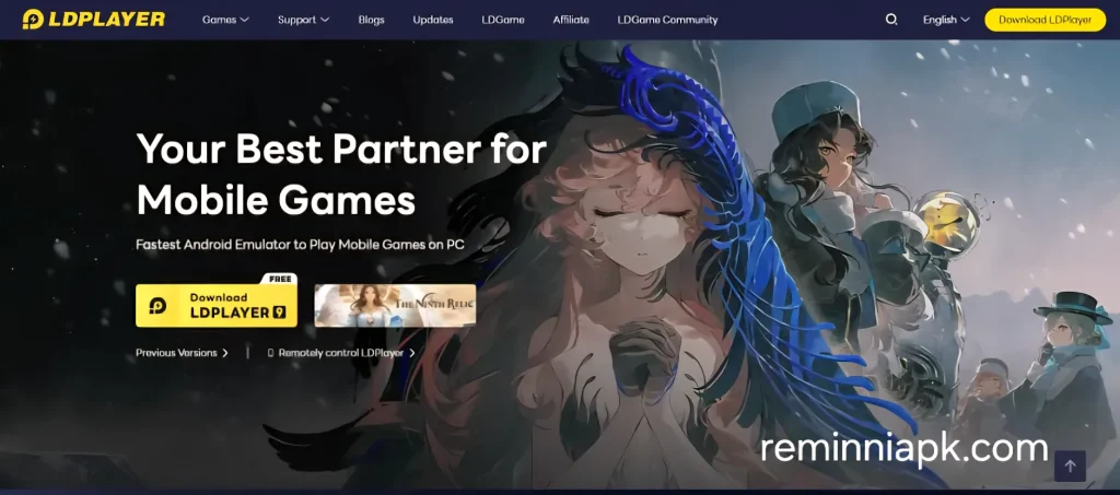 image of user interface of ldplayer emulator website